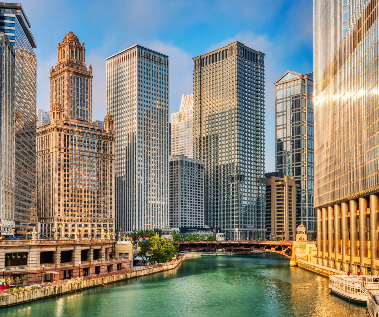 Urban landscape of Chicago downtown